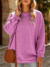 Long-sleeved ribbed sweater