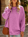 Long-sleeved ribbed sweater