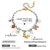 Vacation Style Pink Resin Evil Eye Bracelet