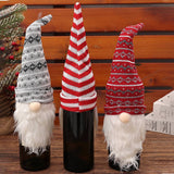 Cwmm9411_Christmas Faceless Doll Knitted Wine Bottle Hat