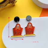 FUNNY HORROR SKULL GHOST EARRINGS_CWAJE2424