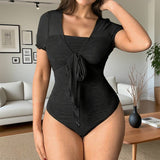 Two Solid-Colored,Simple Form-Fitting Jumpsuits