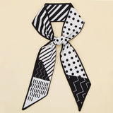 FLORAL LETTER RIBBON SCARF FOR HAIR AND BAG_CWASC0097