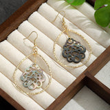 NATURAL SEA SHELL FLOWER SHAPED HOLLOW EARRINGS_CWMM4319