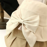 OUTDOOR UV PROTECTION BOW CASUAL BUCKET HAT_CWAB2848
