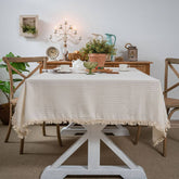 Waffle Tassel Solid Color Dining Table_Cwmm0971