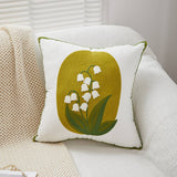 Tulip Embroidered Cute Pillow Cover For Bed Sofa_Cwmm7704