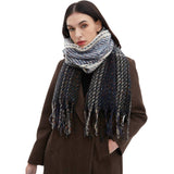 GRADIENT FRINGE SCARF FALL WINTER JACQUARD WRAP_CWASC0874