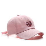 Vintage Heart Embroidered Cotton Baseball Cap Cwah2855