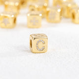 18K GOLD PLATED ZIRCONIA DICE PENDANT NECKLACE_CWMM5876