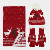 CHRISTMAS HAT SCARF GLOVES THREE PIECE SET_CWAH1595