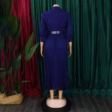 FASHION V NECK SOLID COLOR PLUS SIZE DRESS_CWDMD3647