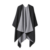 SOLID COLOR DOUBLE SIDED CAPE SHAWL OUTER CAPE_CWASC2131