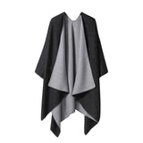 SOLID COLOR DOUBLE SIDED CAPE SHAWL OUTER CAPE_CWASC2131