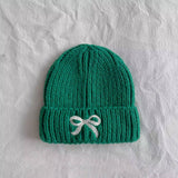 PERSONALIZED BOW CHILDRENS WARM KNITTED HAT_CWAH2927