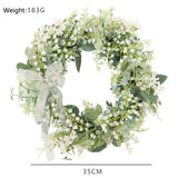 SPRING ARTIFICIAL BELLFLOWER BOW WREATH DECOR_CWAJE05383