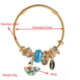 GOLD ALLOY SWAN CHARM ADJUSTABLE BRACELET_CWMM8507