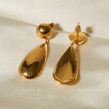 18K GOLD STAINLESS STEEL TEARDROP EARRINGS_CWASC1681