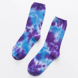 Women Double-Needle Tie-Dyeing Mid-Tube Socks_Cwms0243