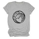 LOVE FOOTBALL T SHIRT CASUAL PLUS SIZE TOP_CWTTSL0509