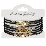Cwaje05685_Boho Heart Multi Layer Elastic Beaded Bracelet