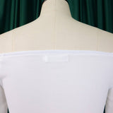 ONESHOULDER RUFFLE SLEEVE SLIMFIT DRESS WITH TRAIN_CWDMD3679