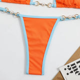 METALLIC BIKINI SET SEXY FLUORESCENT SWIMSUIT_CWMW0148