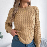 Solid Color Twist Pullover With Irregular Hem