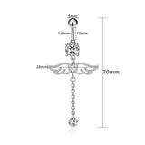 Wing Cz Navel Ring 316L Stainless Steel Piercing_Cwmm9380