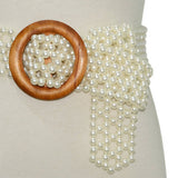 NEW SWEET PEARL STRETCH PEARL WIDE BELT_CWABE0508