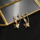 NEW SILVER NEEDLE BUTTERFLY TEMPERAMENT EARRINGS_CWAJE3798