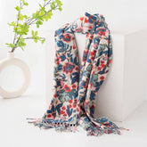 SOFT FAUX CASHMERE FLORAL SCARF ELEGANT WRAP_CWASC0917