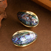 COLORFUL NATURAL ABALONE SILVER NEEDLE EARRINGS_CWMM4294