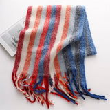 RAINBOW STRIPE SCARF COZY CUTE WINTER WRAP_CWASC0984