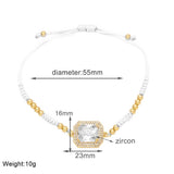 BOHEMIAN COLORED ZIRCON GEOMETRIC SQUARE BRACELET_CWAJE1041