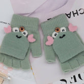 BABY CHILDREN HALF FINGER FLIP WRITING PLUSH GLOVES_CWAG0169