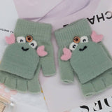 BABY CHILDREN HALF FINGER FLIP WRITING PLUSH GLOVES_CWAG0169