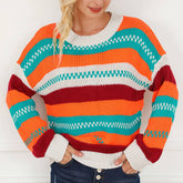 Warm Loose Intercolored Pullover Sweater