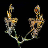 Vintage Geometric Obsidian Earrings