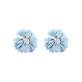 HANDMADE FABRIC FLOWER STUD EARRINGS MINIMALIST_CWMM6257