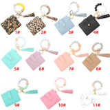 LEATHER CARD BAG TASSEL KEYCHAIN BRACELET_CWAJE0657