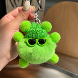 CUTE RABBIT FUR BRIQUETTES CAR KEYCHAIN PENDANT_CWMM2480