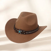 Western Cowboy Hat With Star Ethnic Trim_Cwah3649