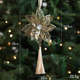 GOLD METAL SNOWFLAKE HANGING XMAS TREE DECOR_CWMM9680