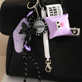 CARTOON EYE PILLOW KEYCHAIN WITH CHIP DETAIL_CWMM7816