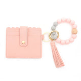 SILICONE BEAD BRACELET CARD BAG TASSEL KEYCHAIN_CWAJE0656