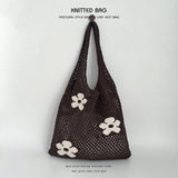 Exquisite Knitted Heart Tote Handbag_Cwab2389