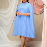 FASHION LOOSE CAPE BAT SLEEVE PLUS SIZE DRESS_CWDMD3703