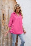 Solid-Color Loose Mid-Sleeved Chiffon Shirt