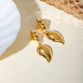 SIMPLE PETAL TEARDROP SHAPED POLISHED EARRINGS_CWAJE1794